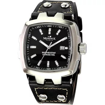 【Morris K】無與倫比經典學院時尚腕錶-黑/42mm MK10165-CA03