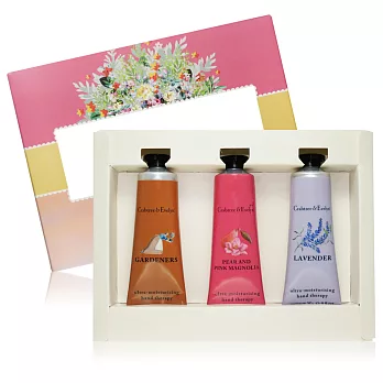 Crabtree & Evelyn 瑰珀翠 經典護手霜3入禮盒(25gx3)-A  園藝/紅粉木蘭/薰衣草