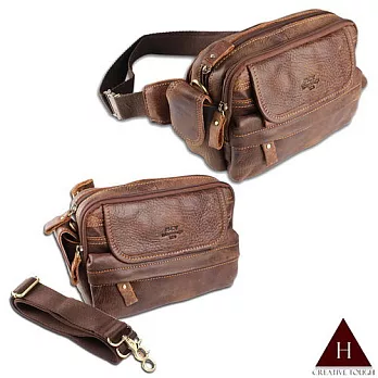 【H-CT】多功能設計款真皮斜背腰包(B1212-Z)