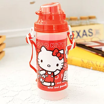 HELLO KITTY 彈蓋直飲水壺700cc-紅色