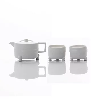 [JIA Inc.X 國立故宮博物館聯名款]弦紋茶組–雙人組(1壺2杯)