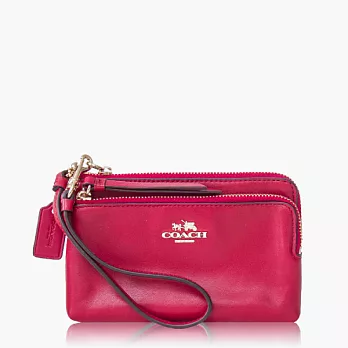 【COACH 攜帶便利】皮革 / 零錢收納 / 手拿包(小款)_紅色