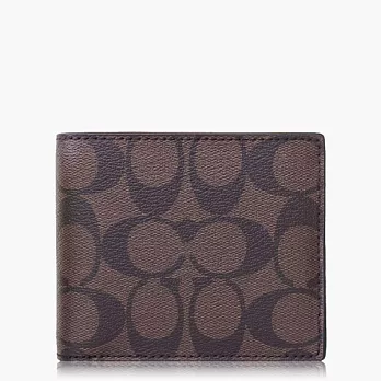 【COACH 男仕必備】PVC / 多功能短夾_深咖