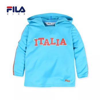 【FILA】亮色吸溼排汗長袖連帽上衣80藍