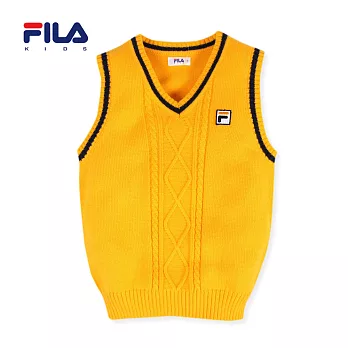 【FILA】簡約麻花毛線背心160以上桔黃