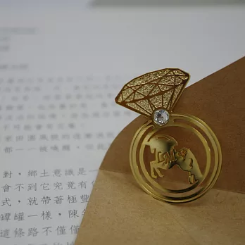 【拉蒙朵】馬上鑽書籤-施華洛世奇水晶金色