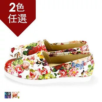 FUFA MIT 花樣質感花布便鞋(FF25) - 米色22.5米色