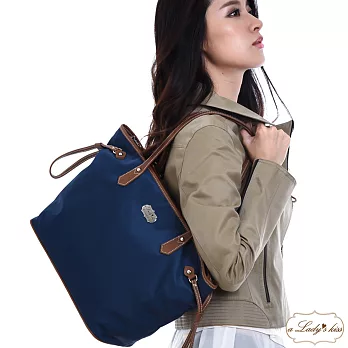 【a Lady ’s真皮】漾青春彩搭抽繩托特包(魅海藍)