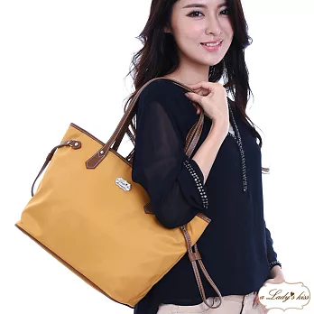 【a Lady ’s真皮】漾青春彩搭抽繩托特包(芥末黃)