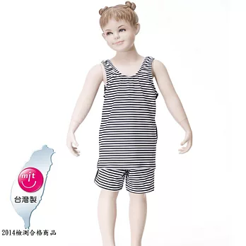 【Bich Loan】夏浪女童泳裝附泳帽13002001M黑白條紋