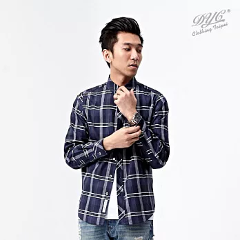 【DYC】 經典窗格紋襯衫_S_深藍