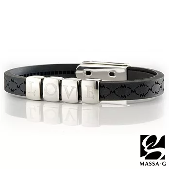 MASSA-G【字言字語Alphabet】專色鍺鈦手環(4字組)天使白