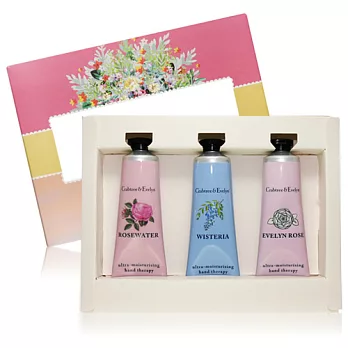 Crabtree & Evelyn 瑰珀翠 經典護手霜3入禮盒(25gx3)-B 薔薇/紫藤花/愛芙蓉