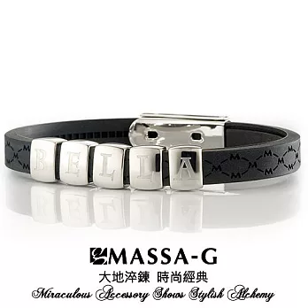 MASSA-G【字言字語Alphabet】專色鍺鈦手環(5字組)天使白