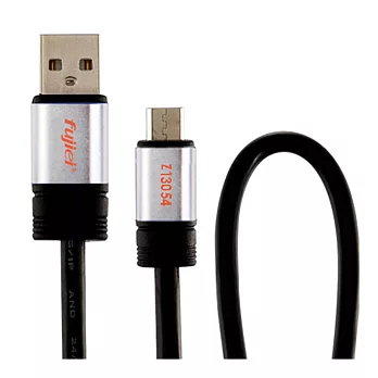 fujiei USB A公-micro USB傳輸充電線1.8M銀色