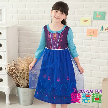 【變裝趣】《萬聖.聖誕派對必備》韓國正版冰雪奇緣Anna安娜公主服1407-2中長袖S100-110cm