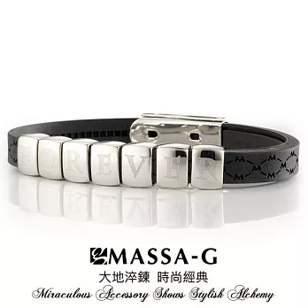 MASSA-G【字言字語Alphabet】專色鍺鈦手環(7字組)天使白