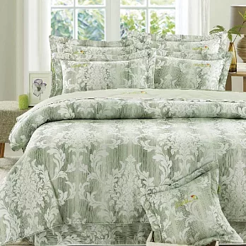 【Arnold Palmer雨傘牌】綠經典皇室-40紗精梳純棉床罩雙人加大七件組