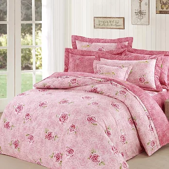 【Arnold Palmer雨傘牌】玫瑰濃情-60紗精梳純棉床罩雙人加大七件組