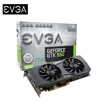 EVGA 艾維克 GTX950 2GB FTW ACX2.0 顯示卡 (02G-P4-2958-KR)