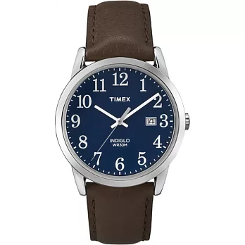 【TIMEX 】天美時復古潮流腕錶Easy Reader系列 (銀框/咖啡色帶 TXT2P75900)