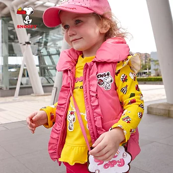 【SNOOPY】時髦胸前荷葉裝飾背心(桃紅)90桃紅