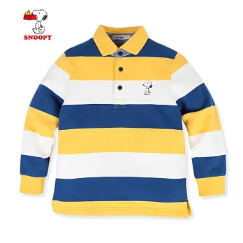 【SNOOPY】美式經典條紋三色POLO衫(黃)160黃