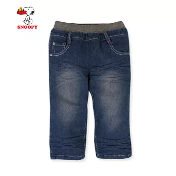 【SNOOPY】素面牛仔抓皺牛仔褲(丈青)90丈青