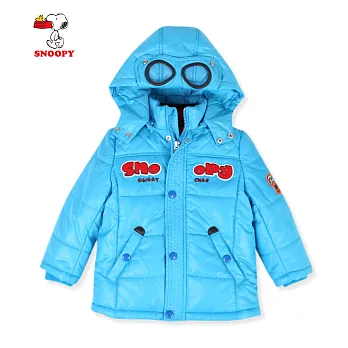 【SNOOPY】兩件式飛行眼鏡帽舖棉外套(水)140水
