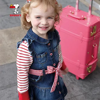 【SNOOPY】牛仔布料蝴蝶結小洋裝(丈青)140丈青