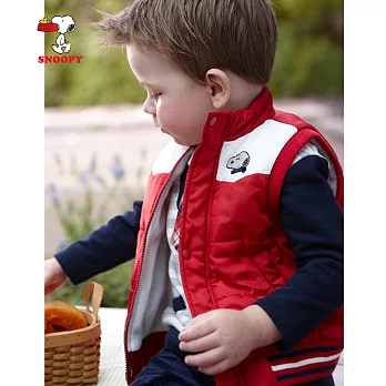 【SNOOPY】時尚感舖棉背心(紅)90紅