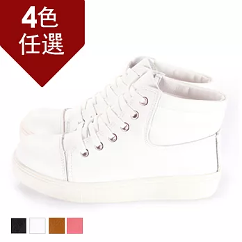 FUFA MIT 純色百搭高統休閒鞋 (FA65)-白色23白色