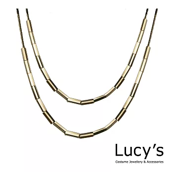 Lucy’s金屬感雙層長鍊巧克力金