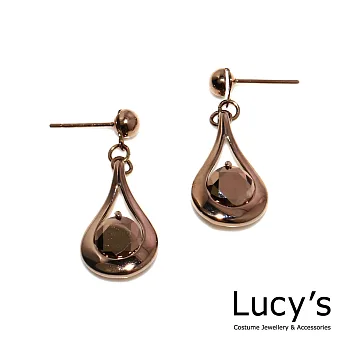 Lucy’s魅力款垂墜水滴直針耳環巧克力金