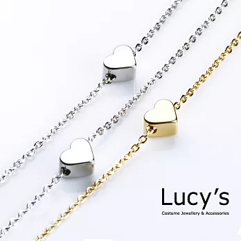 Lucy’s超人氣雙色鍊愛心墜手鍊時尚銀