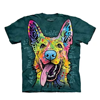 【摩達客】美國進口The Mountain 彩繪歡樂牧羊犬 純棉環保短袖T恤[現貨+預購]S青少年版