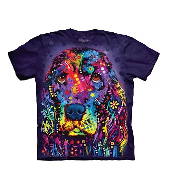 【摩達客】美國進口The Mountain 彩繪魯索可卡犬 純棉環保短袖T恤[現貨+預購]S青少年版