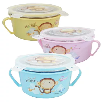 跳跳猴不銹鋼雙耳隔熱湯碗-3入組