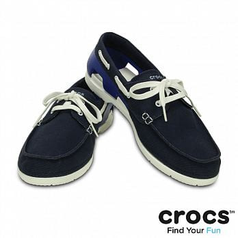 Crocs - 男款 - 男士海灘帆船繫帶鞋 -42.5深藍/白色