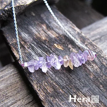 【Hera】925純銀微笑系列手作天然紫黃晶項鍊/鎖骨鍊