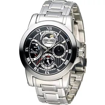 SEIKO PREMIER 人動電能月時尚腕錶 5D88-0AG0D SRX013J1
