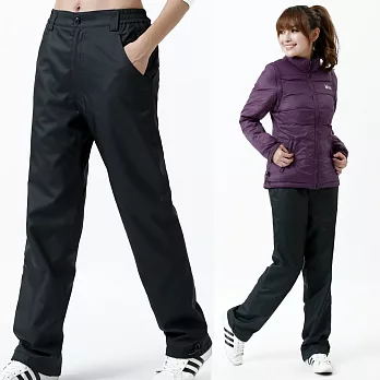 【遊遍天下】中性款顯瘦直筒防風防潑水透氣禦寒刷毛保暖褲/ 防風雪褲(P104)S深藍