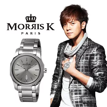 MORRIS K 飛行俠客經典不鏽鋼腕錶-淺鐵灰41mm MK11025-JA20