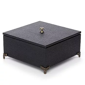 finara費納拉-總裁系列-正方形桌上用品多功能收納盒-亞曼尼黑色