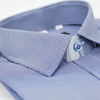 【金安德森】藍色千鳥紋窄版長袖襯衫15.5藍色