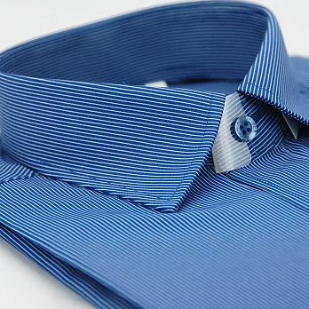 【金安德森】藍底白條紋窄版長袖襯衫15藍色