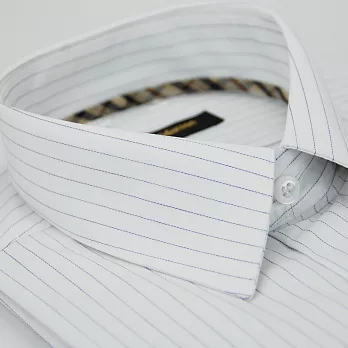 【金安德森】經典格紋繞領白底藍條紋長袖襯衫15白色