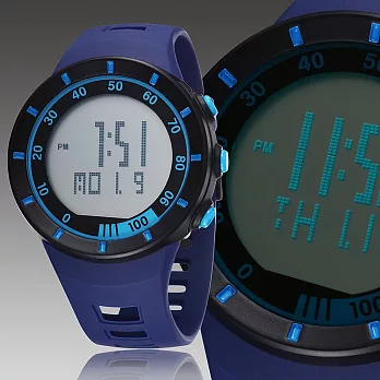 OHSEN AD2821 時尚休閒運動矽膠錶帶 電子手錶-紫色