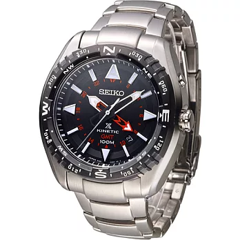 SEIKO PROSPEX GMT兩地時間人動電能腕錶 5M85-0AE0D SUN049J1 黑
