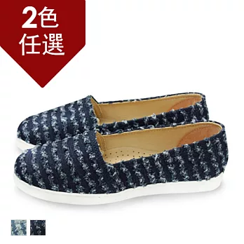 FUFA MIT 刷破丹寧街頭便鞋 (FE62)-深藍色23深藍色